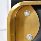 Simplistic/Art Deco Loveseat/Sofa with Pleather Upholstery, Armrest, and Legs