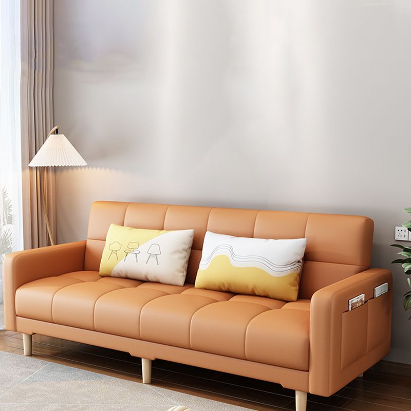 Modern Wood Frame Sofa with Anti Cat Scratch Fabric and Pillow Back