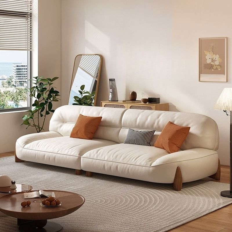 Contemporary Modern Solid Color Water Resistant Standard Sofa/Loveseat/Single Sofa in White with Seating Capacity for 5/3/2 People and 3/2/1 Pillows