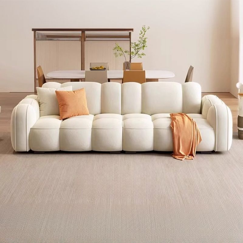 Standard Sofa in Rose/Off-White/Amber Color Flannel with Armrest