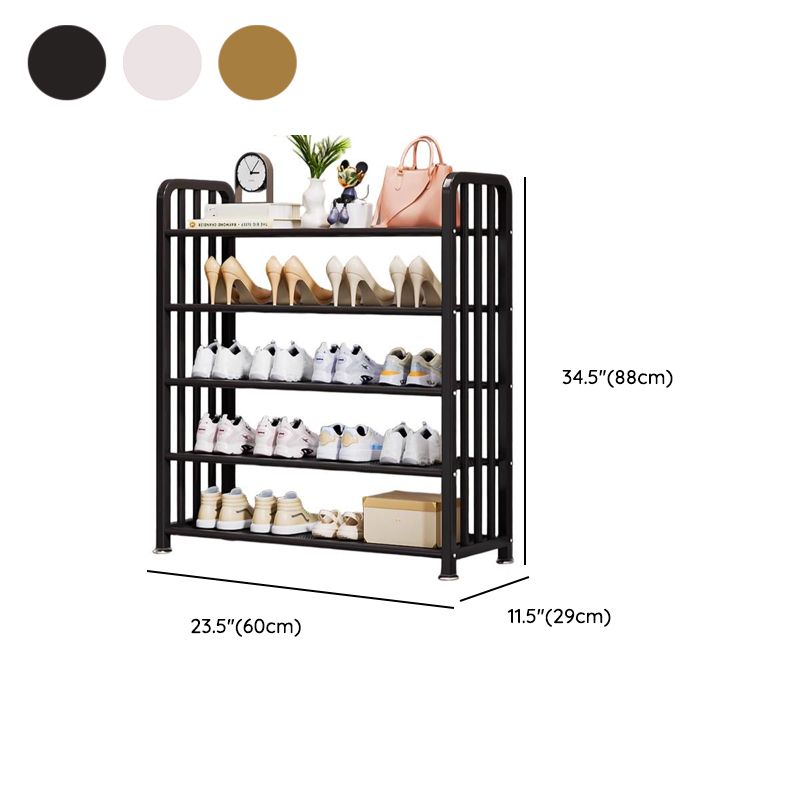 Art Deco/Glam Alloy Rectangle Shoe Rack with 6/5/4 Shelves for 1-30 Pairs in Drawing Room