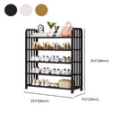 Art Deco/Glam Alloy Rectangle Shoe Rack with 6/5/4 Shelves for 1-30 Pairs in Drawing Room
