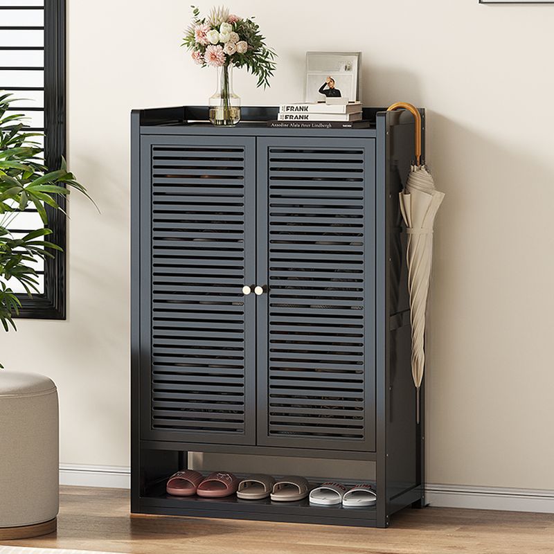 Matte Black Bambusa 8-tier/7-tier Shoe Stack with Dustproof Cover