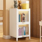 Metal Organizer Shelf with 4/5/3 Shelves, Vertical/Lateral Filing Orientation, Lucite Door, Closed Back