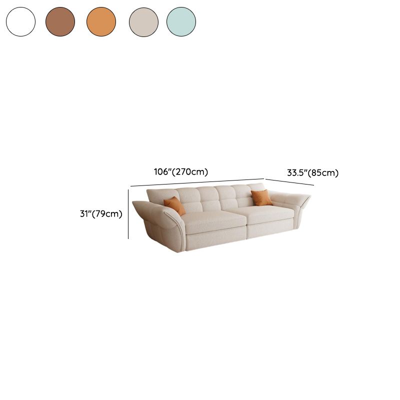 Modish Solid Color Stain Resistant Standard Sofa in Light Green/Light Brown/Beige for 5 Person/4-seater/3-seater with 2 Pillows