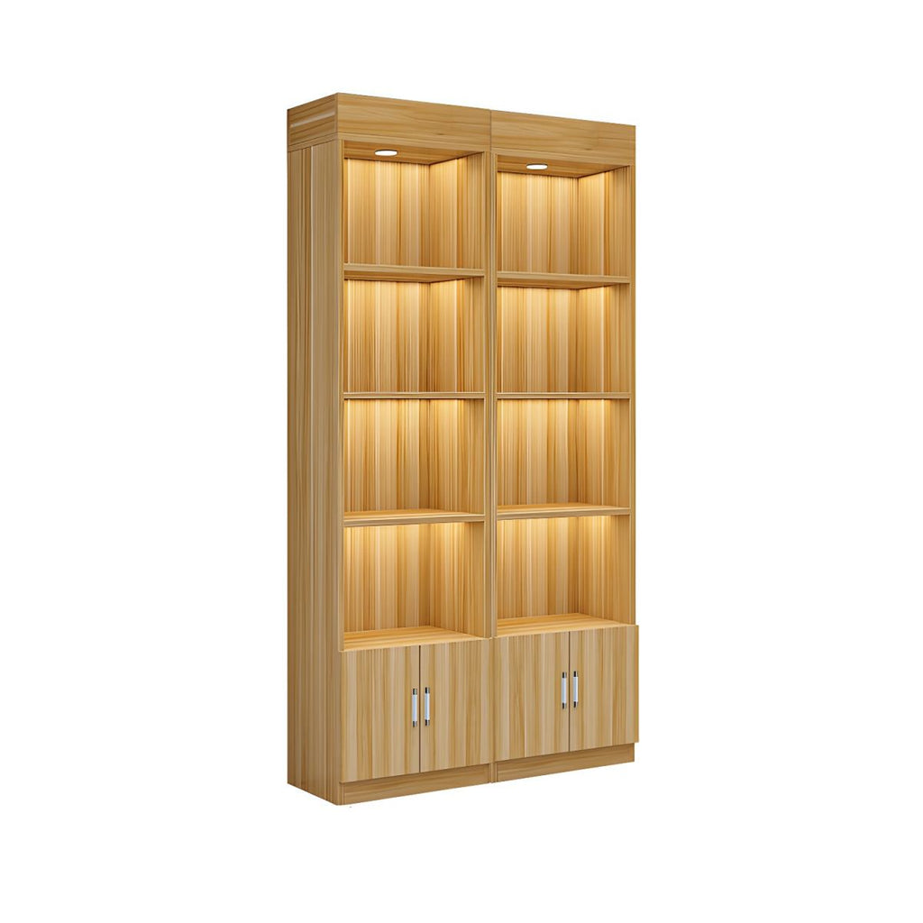Multi-shelf Modern & Contemporary Style Wood Hutch Cabinet for Living Room