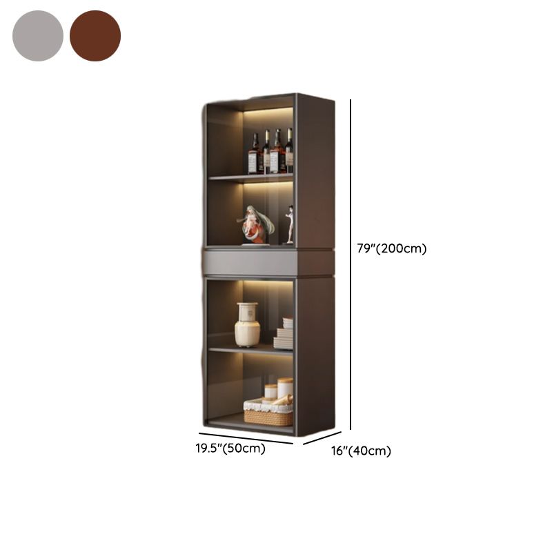 Rectangular Detached Accent Cabinet with Damp-proof, Scratch-immune Glazed Door in Chalk/Sepia and Soft Close Drawer