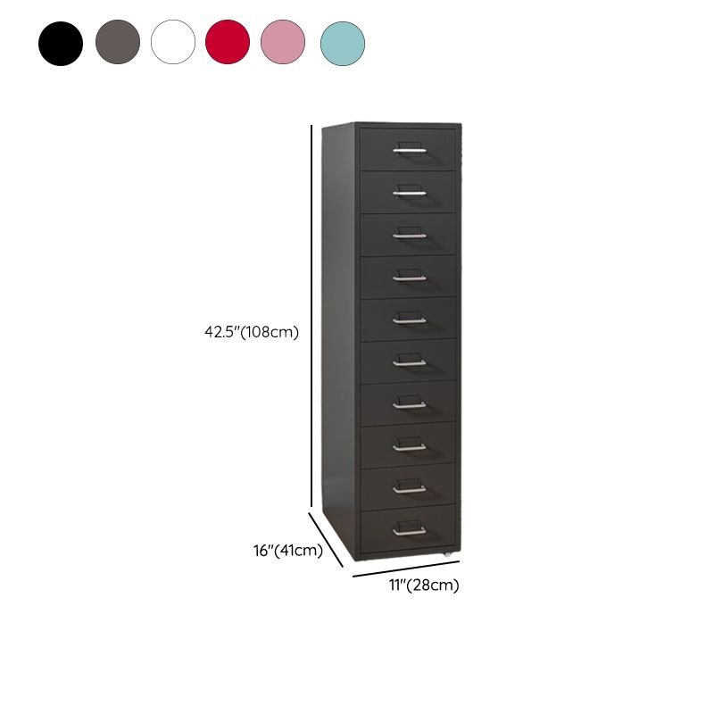 16" Wide Modern Vertical Mobile Filing Cabinet with Castors and Locking Drawers