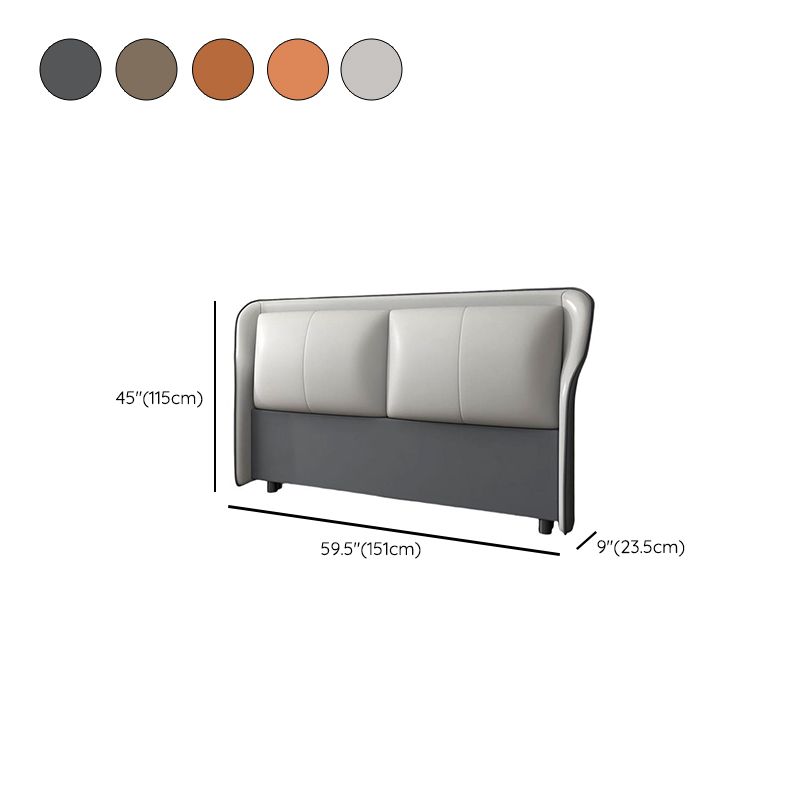 Trendy Panel Headboard in Natural Wood with No Distressing, Rectangle Shape for Full/Queen Bed, Featuring Sponge Upholstery and Standard Height
