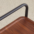 Contemporary Orbicular Chairside Table with Engineered Wood and Three Legs, Featuring Tray Top and Shelf