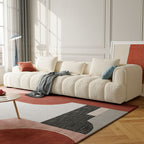 Beige Standard Sofa with Arm and 5 Pillows/4 Pillows