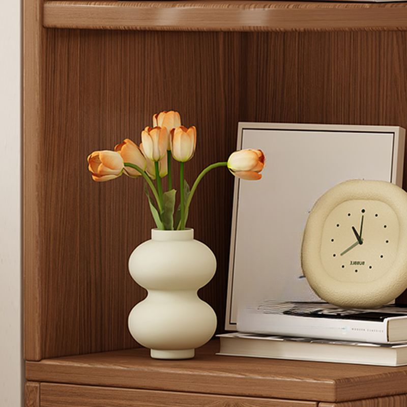 Detached Scratch-immune Accent Cabinet with 3/4 Exterior Shelves, Cabinet Knobs, Sepia/Wood Color Top, Soft Close Drawer, and Stain Resistant
