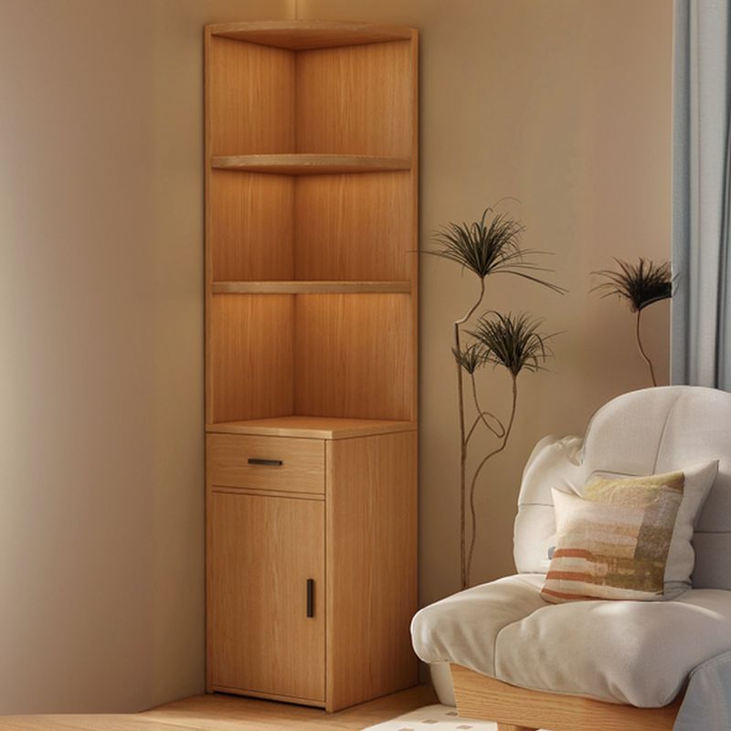 Detached Scratch-immune Accent Cabinet with 3/4 Exterior Shelves, Cabinet Knobs, Sepia/Wood Color Top, Soft Close Drawer, and Stain Resistant