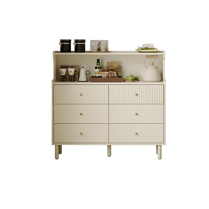 Casual Raw Wood Console Dresser/Bachelor Chest with Shelves, 6/4 Drawers, Vertical/Horizontal