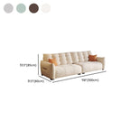 Contemporary Modern Solid Color Scratch-durable Sofa in Flannel with Gray/Olive Green/Mocha Upholstery, Seats 5/4 with 2 Pillows