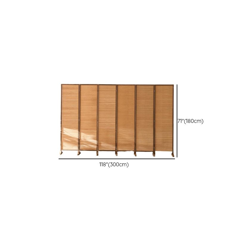 Minimalist Screen Divider in Tan with Translucent Fold-up Design, Available in 3/5/6 Panels, Bambusa Material, Independent