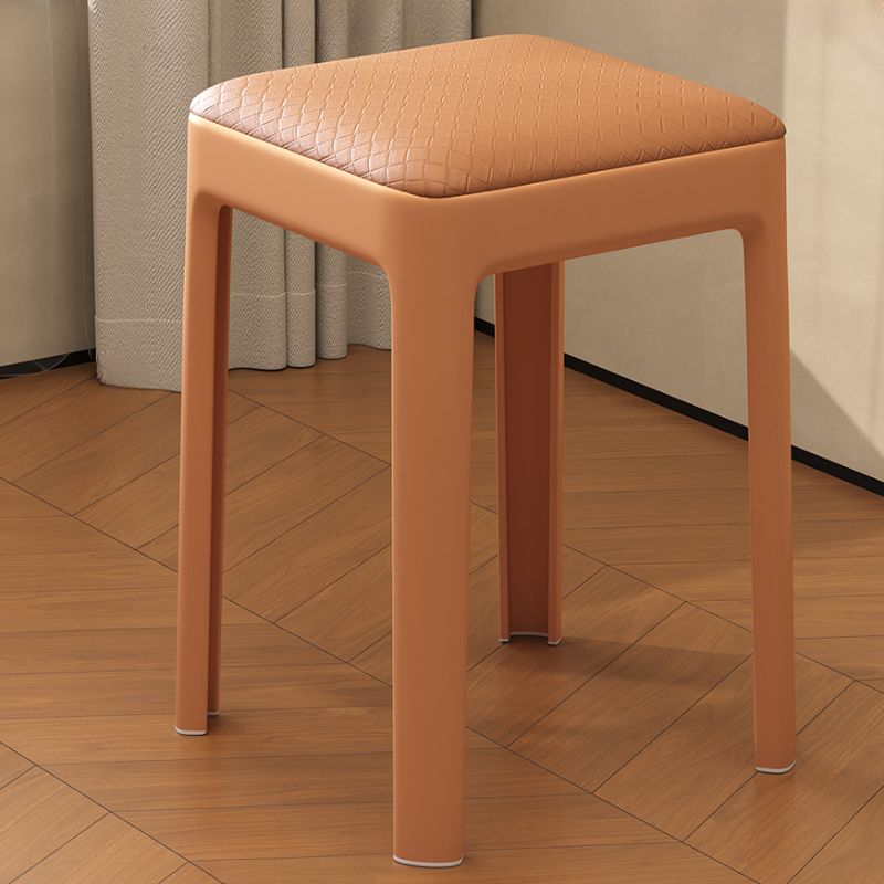 Minimalist Backless Stool with Upholstered Seat and Synthetic Material Frame