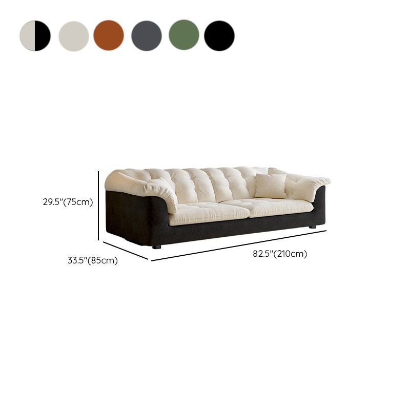 Modish Solid Color Stain Resistant Standard Sofa/Loveseat in Black/Light Green/Beige for 3-seater/2/5 Person with 2 Pillows