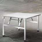 Stainless Steel Trendy Heavy Duty Square Foldable Banquet Table with Scratch-shielded Stainless Alloy Top