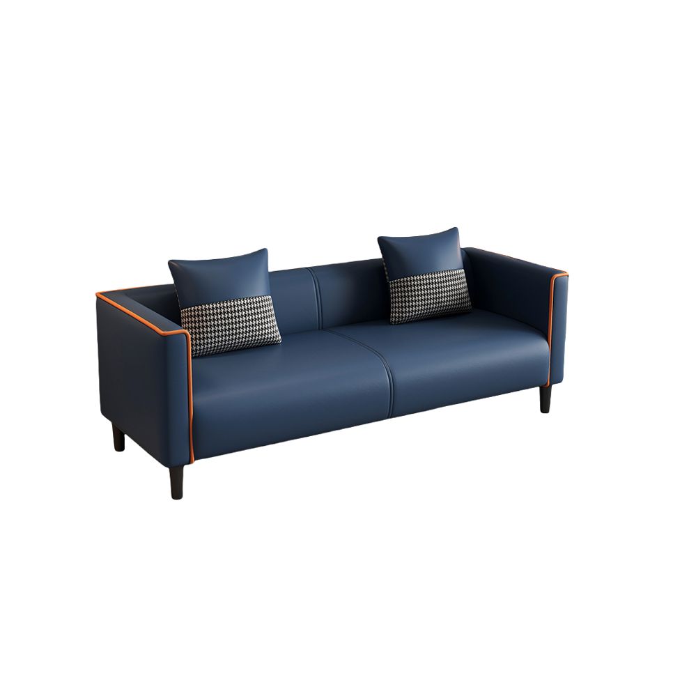 Trendy Solid Color Water Resistant Standard Sofa/Loveseat in Dark Gray/Beige/Amber Color with Arm, 2 People/Seats 3, and 2 Pillows