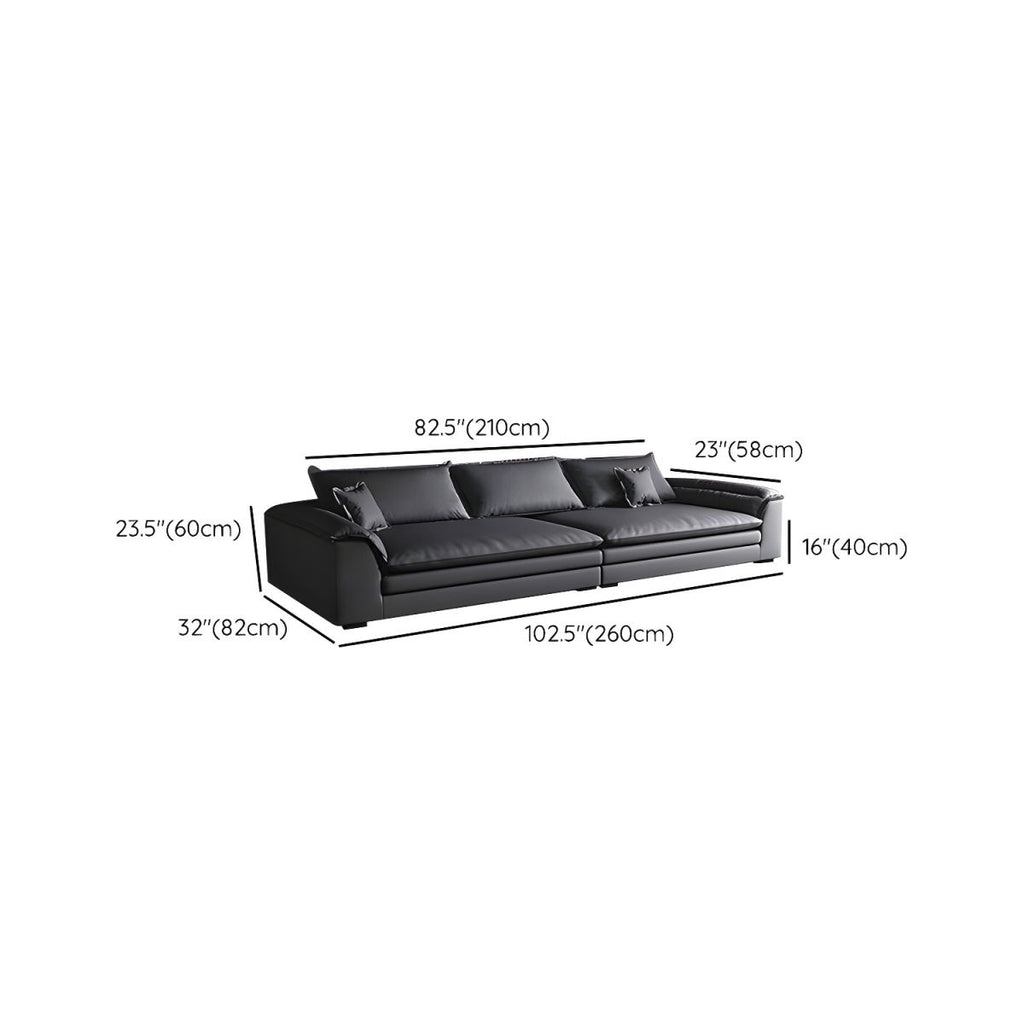 Modern Flared Arm Sofa with Water Resistant and Bolster Pillows