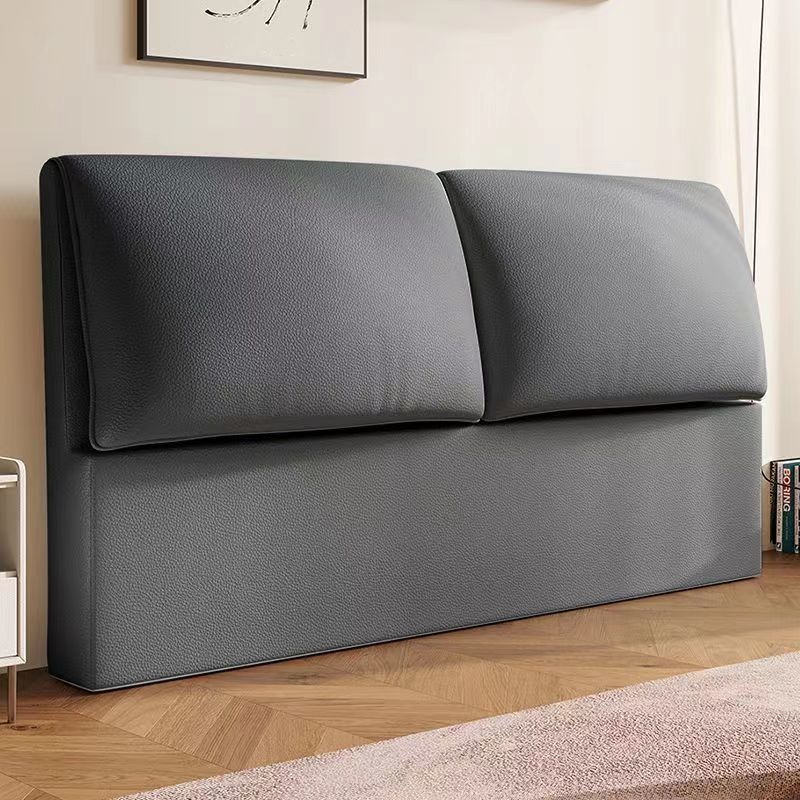 Trendy Panel Headboard in Natural Wood with No Distressing, Rectangle Shape for King/Queen/Full Bed, Cotton Upholstery, Standard Height