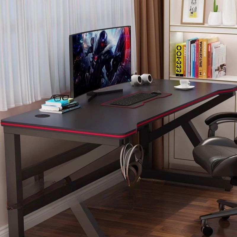 Ink Free Standing Lumber Distortion-resistant Novelty Computer Desk with Sleighing Base and Cable Organizer in a Modern Simple Style