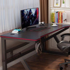 Ink Free Standing Lumber Distortion-resistant Novelty Computer Desk with Sleighing Base and Cable Organizer in a Modern Simple Style