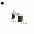 Dining Table Set with Asymmetrical Slate Stone Top, Separable Design