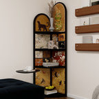 Modern Simple Style Nook Decorative Cabinet with 3/4 Exterior Shelves, Laminate Countertop in Midnight Black