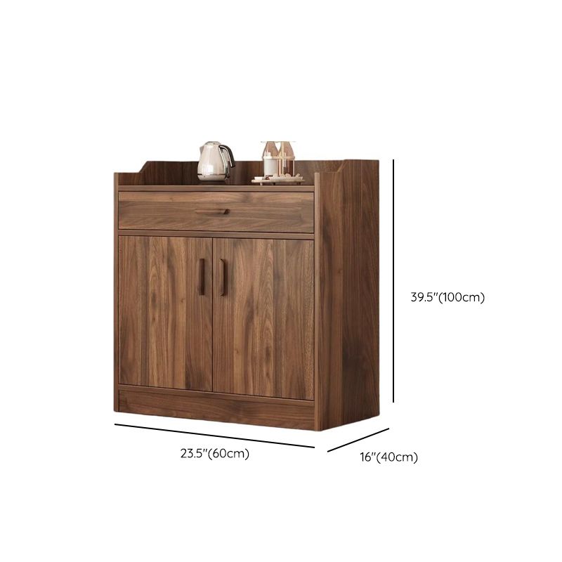 Art Deco Sideboard with 3/1/2 Drawers, Narrow 2 Shelves Larder Storage, Lumber Countertop, and 4/3/2 Doors