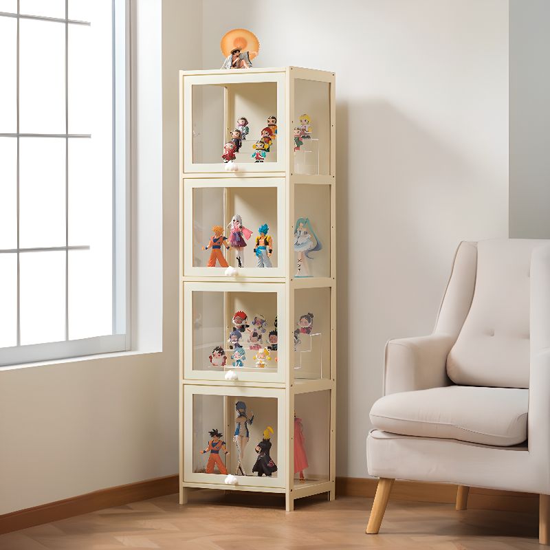 Bambusa Flooring Curio Cabinet with Stockroom, 4 Cabinets/3 Cabinets/2 Cabinets, 4 Shelves/3 Shelves/2 Shelves, 4 Doors/3 Doors/2 Doors