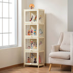 Bambusa Flooring Curio Cabinet with Stockroom, 4 Cabinets/3 Cabinets/2 Cabinets, 4 Shelves/3 Shelves/2 Shelves, 4 Doors/3 Doors/2 Doors