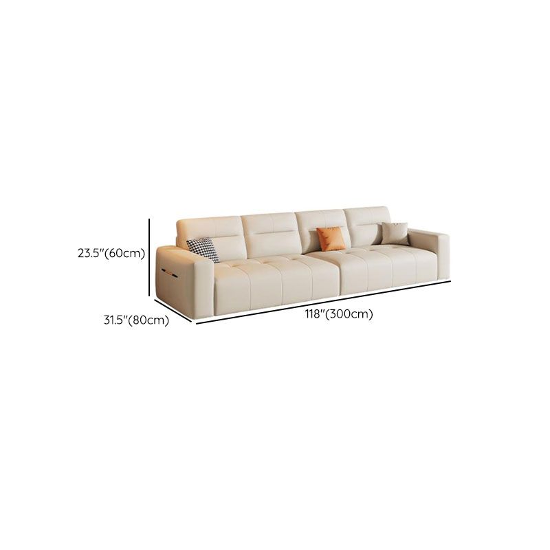 Fade-proofed Standard/Single Sofa in Off-White for Drawing Room with Armrest and 3/1 Pillow