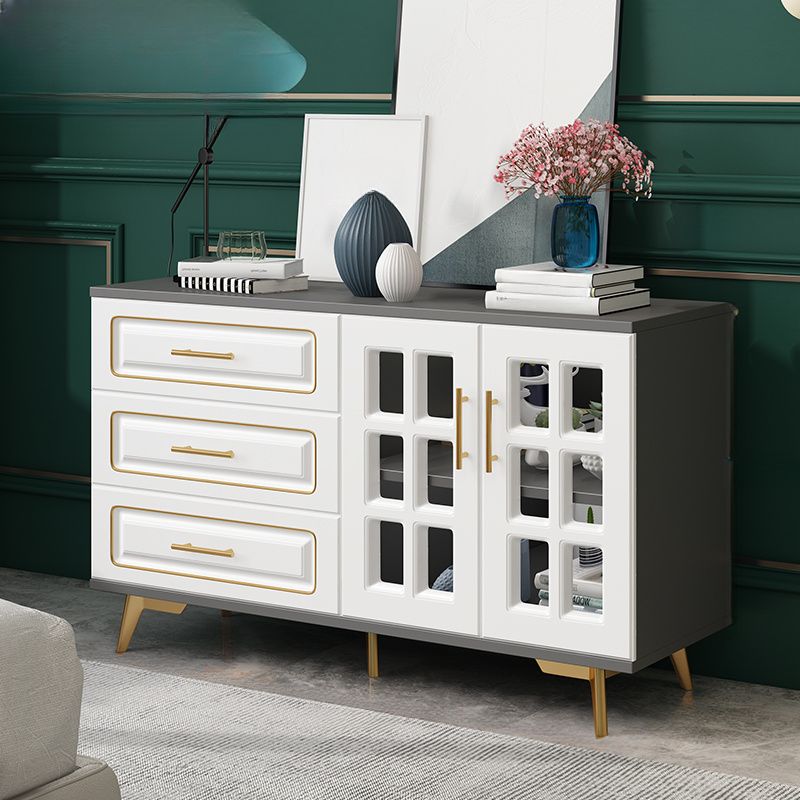 Casual Composite Wood Combo Dresser with 4/5/3 Drawers, Hutch, 2 Interior Shelves, Horizontal