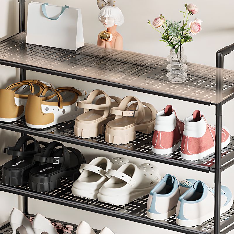 Modern Rectangle Ink Metal 21-30 Pairs/11-20 Pairs/1-10 Pairs Shoe Rack for Drawing Room with 7 Shelves/6 Shelves/4 Shelves