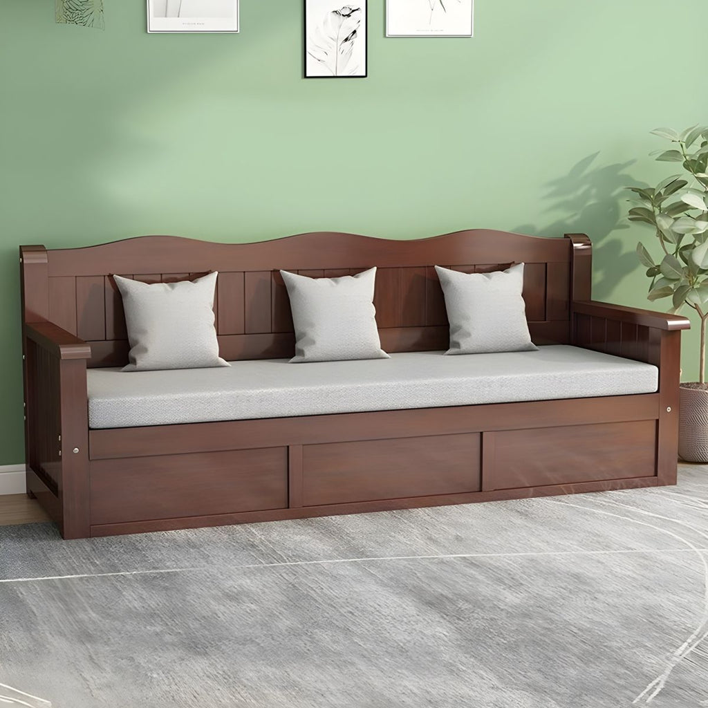 Gray Cotton and Linen Modern Sofa with Storage and Foam Cushioning