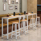 Rectangle Bar Table Set 1/4 Pieces Natural Colour Wood Counter Table