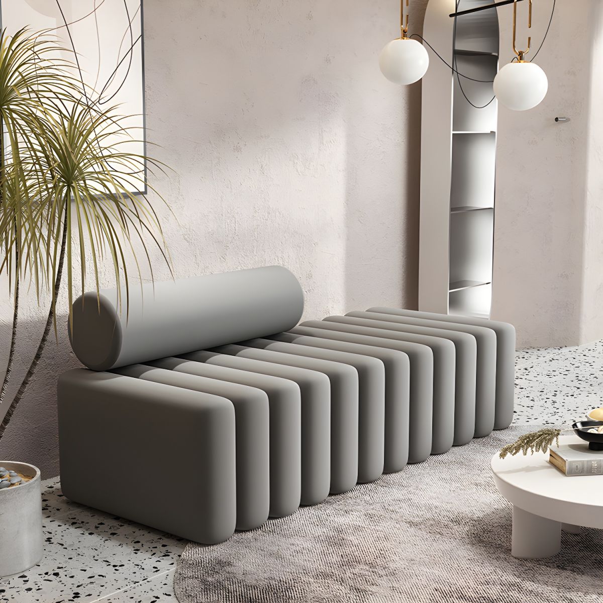 Velvet Contemporary Standard Sofa Armless Sofa for Living Room, Apartment