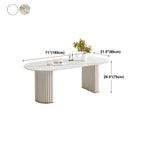Modern Style Sintered Stone Dining Set Oval 1/2/5/6/7 Pieces Dining Set for Dining Areas