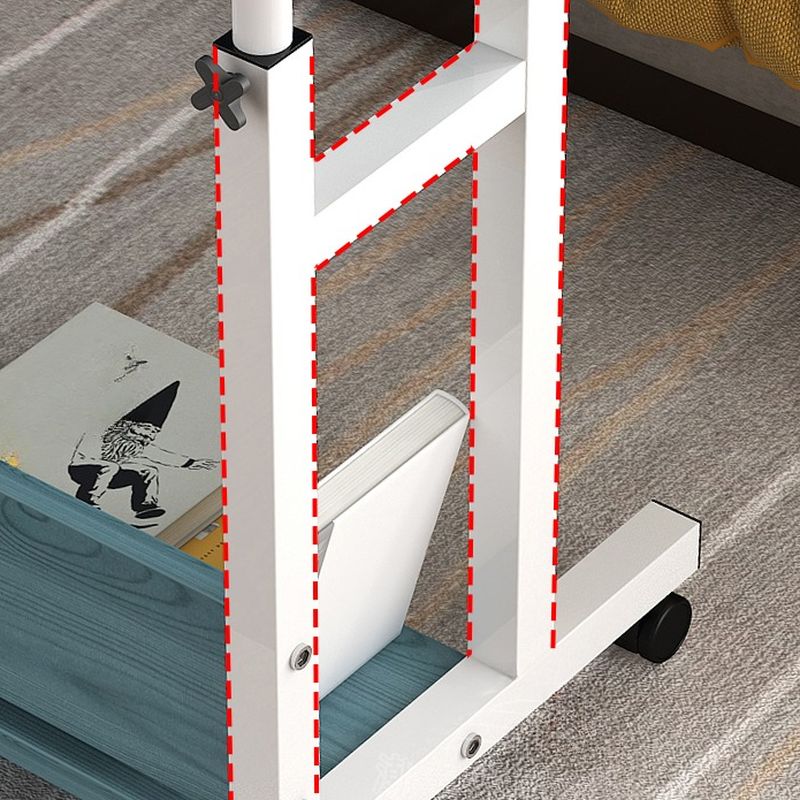 Trendy Engineered Wood Laptop Cart with Flexible Height, Casters, and Shelves