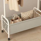 Modern Simple Style Hall Rack with Receptacle Storage, 1 Shelf, Iron Frame, and Alloy Hook
