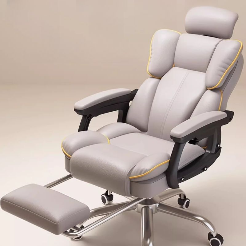 Simple Multi-levelled Wingbacked Chair with Single Color Steel Frame in Silver, Adjustable Backrest, and Glide Movement