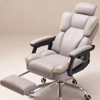 Simple Multi-levelled Wingbacked Chair with Single Color Steel Frame in Silver, Adjustable Backrest, and Glide Movement
