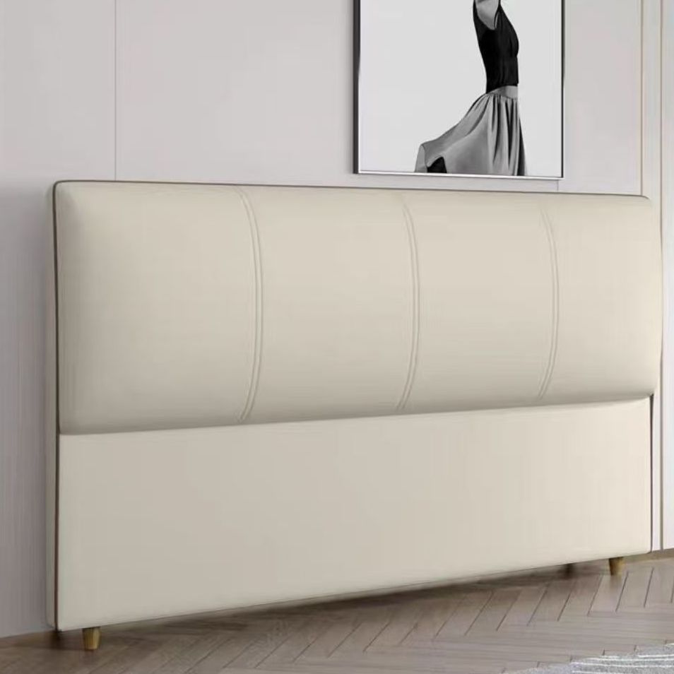 Casual Style Panel Headboard in Natural Wood with No Distressing, Rectangle Shape for King/Queen/Full Bed, Featuring Sponge Upholstery and Standard Height