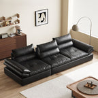 Modish Solid Color Stain Resistant Standard Sofa/Loveseat in Black, for 2/3-Seater/4-Seater