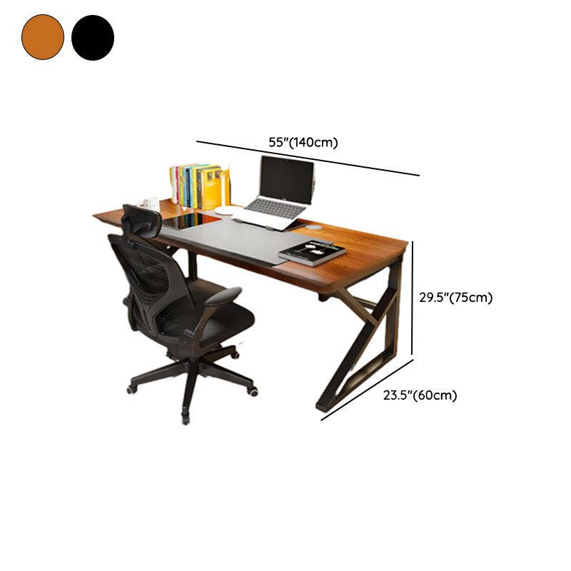 Simple Warp Resistant Mdf Wood Trestle Base Gaming Computer Desk with Wire Management, Free Standing