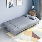 Contemporary Modern Grey/Azure/Emerald Green Sleeper, Solid Color, 3-Seater with 2 Pillows