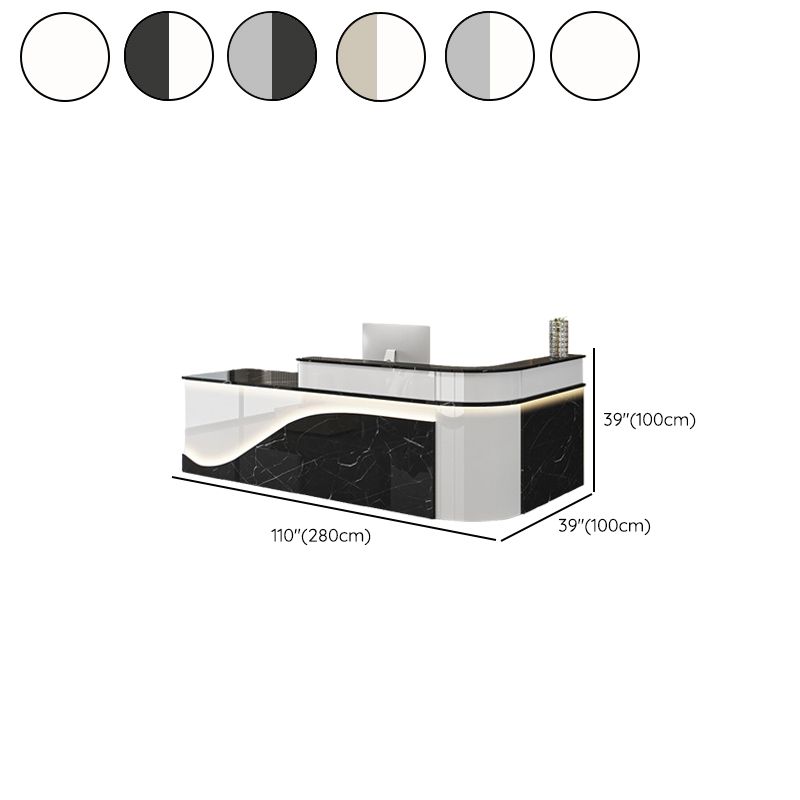L-Shape Desk with 1 Cabinet, Hutch, Keyboard Tray, Cable Management, Desk Return, Filing Cabinet, and 1 Drawer Pedestal
