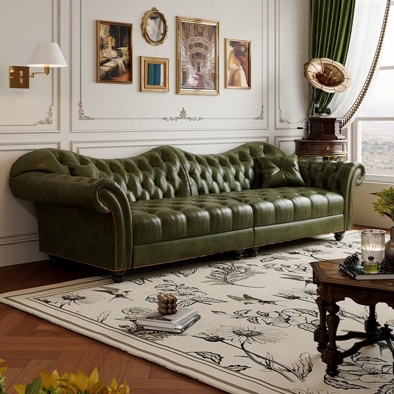 Modish Solid Color Water Resistant Standard Sofa in Midnight Black/Jade Green/Espresso, Seats 3/2-seater with 1 Pillow